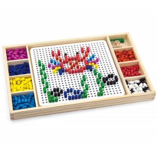 Medinė mozaika ir stalo žaidimas vaikams | 2in1 | Viga 59990